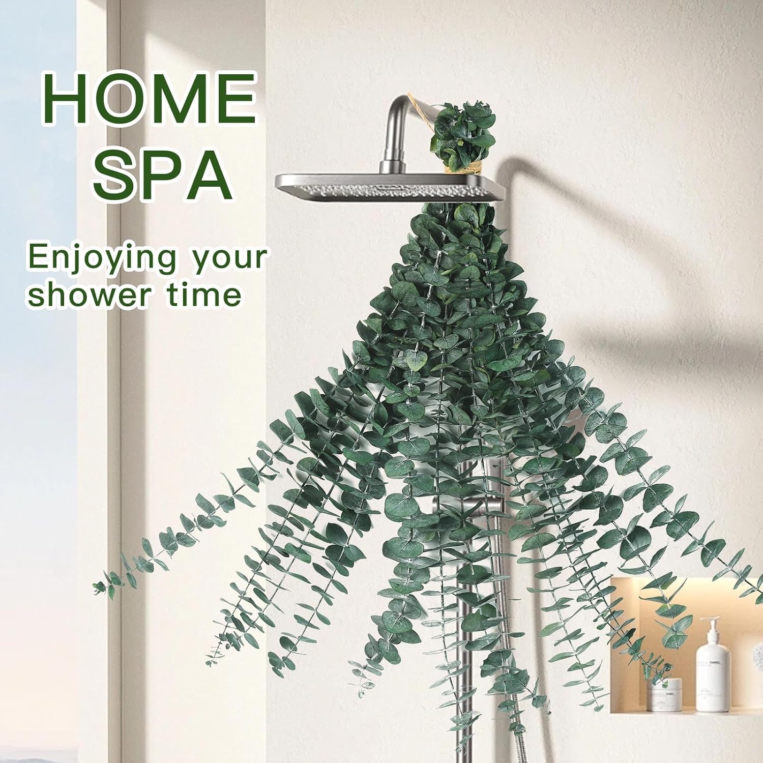 17'' Natural Real Live Greenery Eucalyptus Leaves Branches Hanging Shower / Green / Set of 20