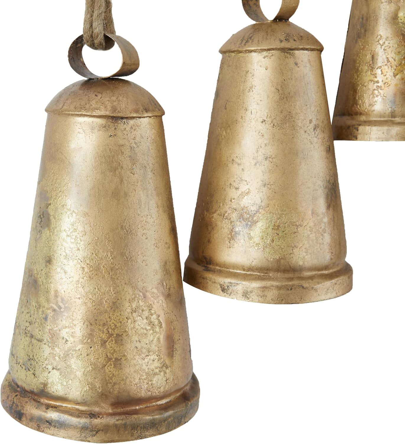 Deco 79 Metal Decorative Cow Bells, Cowbell 4" x 4" x 8", Bronze | Indoor Tibetan Inspired Meditation Bell With 12