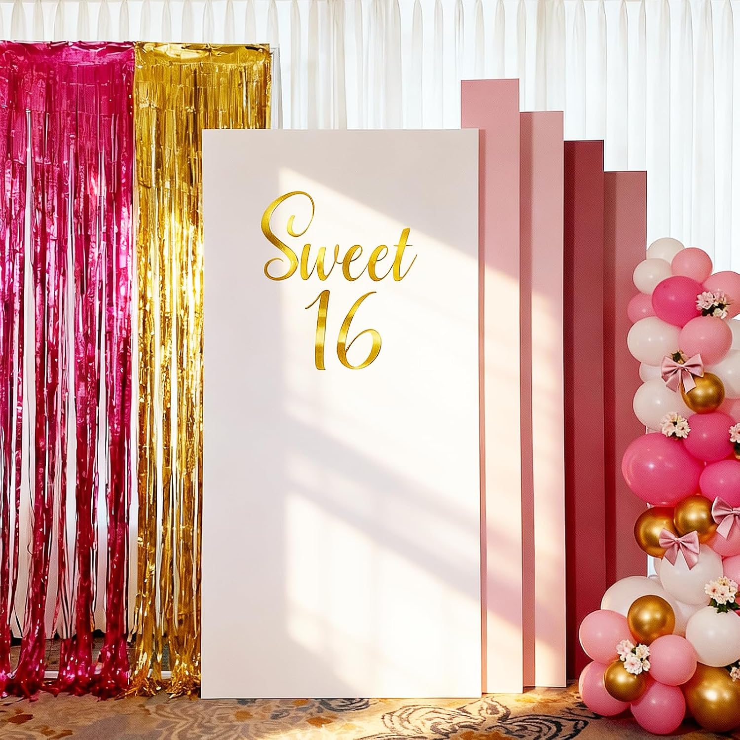 Gold Sweet 16 Stickers Sign for Arch Backdrop Happy 16 Birthday Party Vinyl Sticker / Gold-sweet 16
