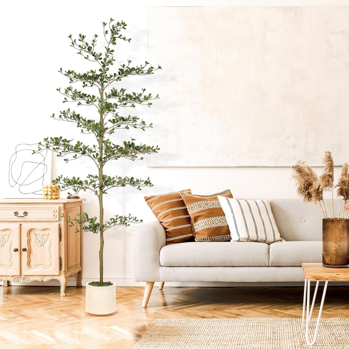 Faux Olive Tree / 7ft / Black / 7 Inch