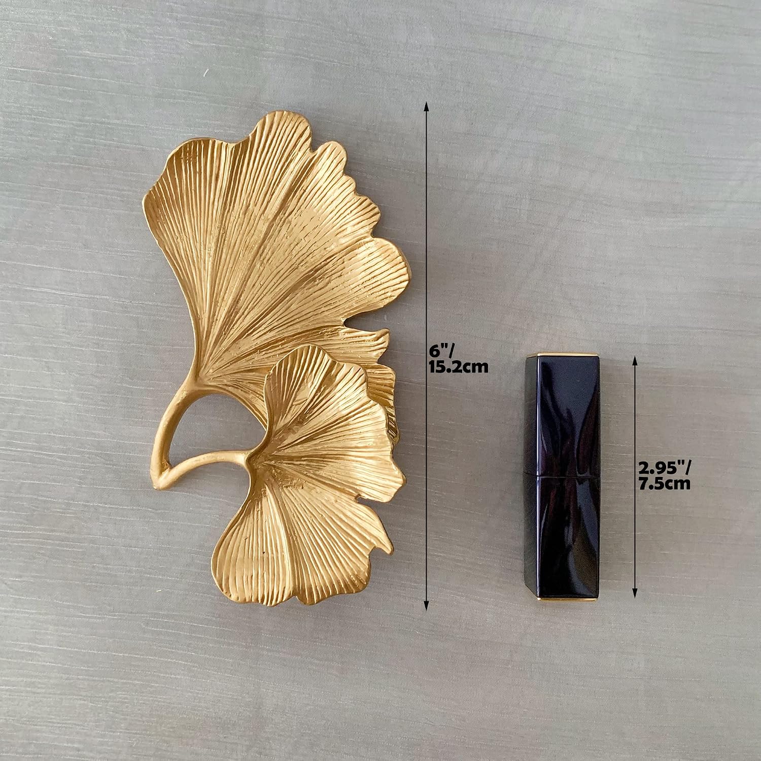 Trinket Dish Vanity Tray for Dresser Christmas / 2-tier Ginkgo-gold