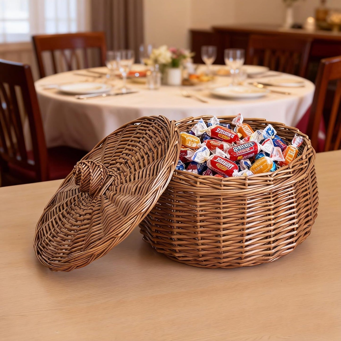 Handwoven Wicker Egg Basket