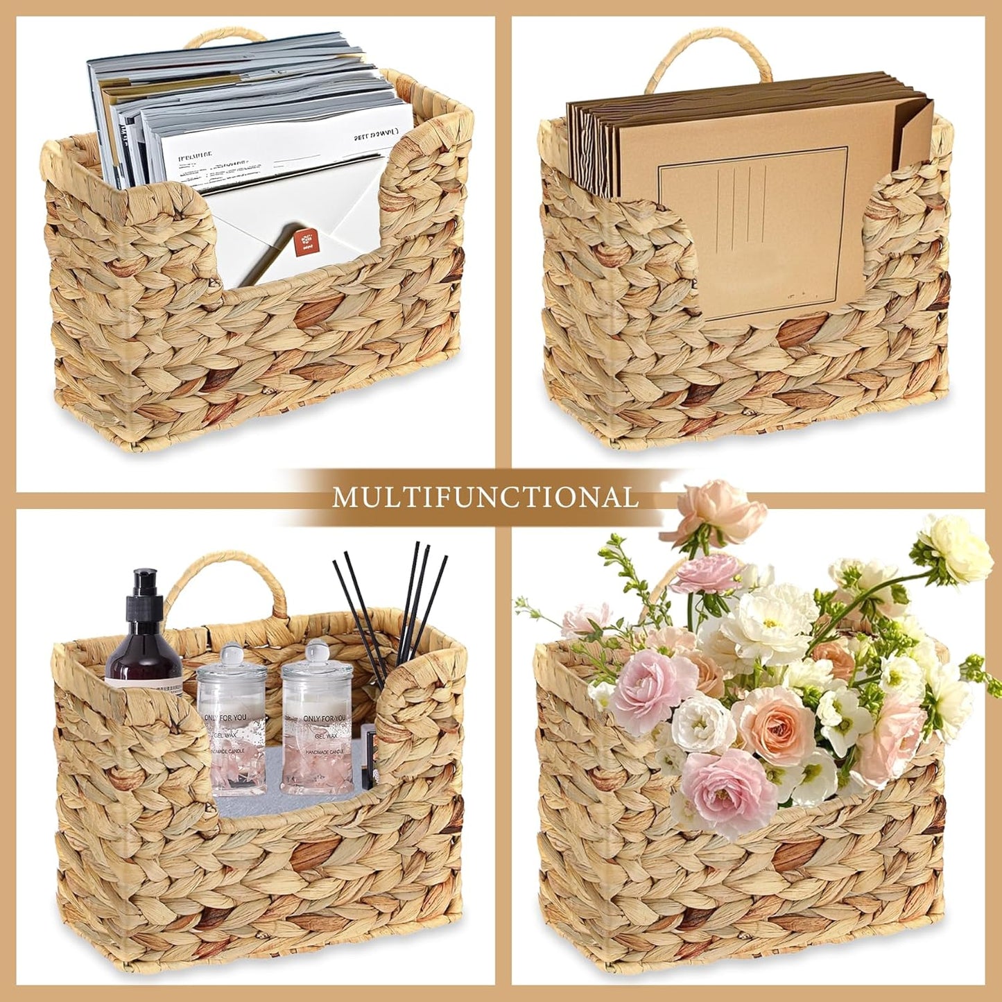 Woven Wall Magazine Holder Organizer / Water Hyacinth