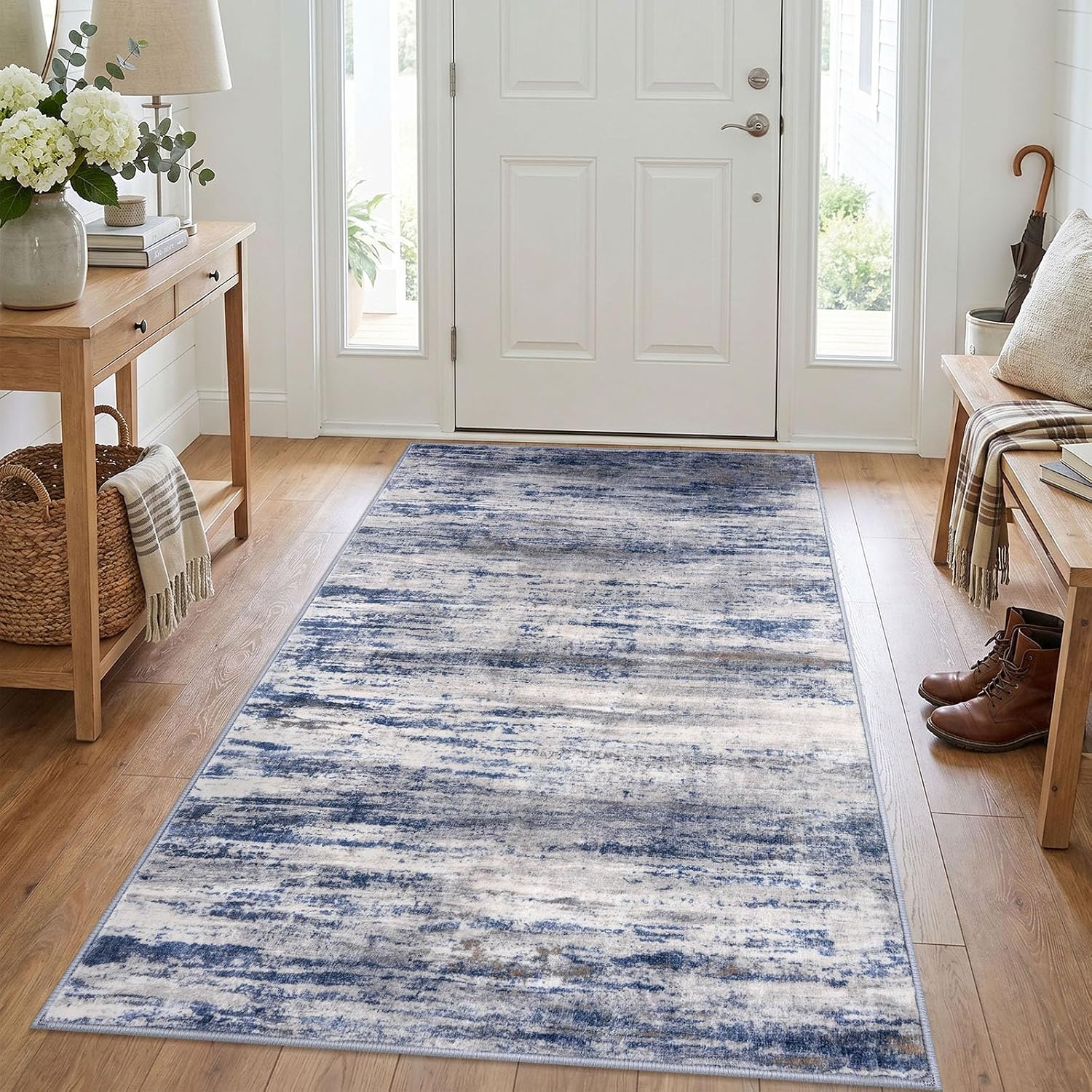 OLANLY 3x5 Machine Washable Small Bedside Rug, Soft Fluffy Shaggy Rugs for Living Room, Bedroom, Indoor Floor Carpet