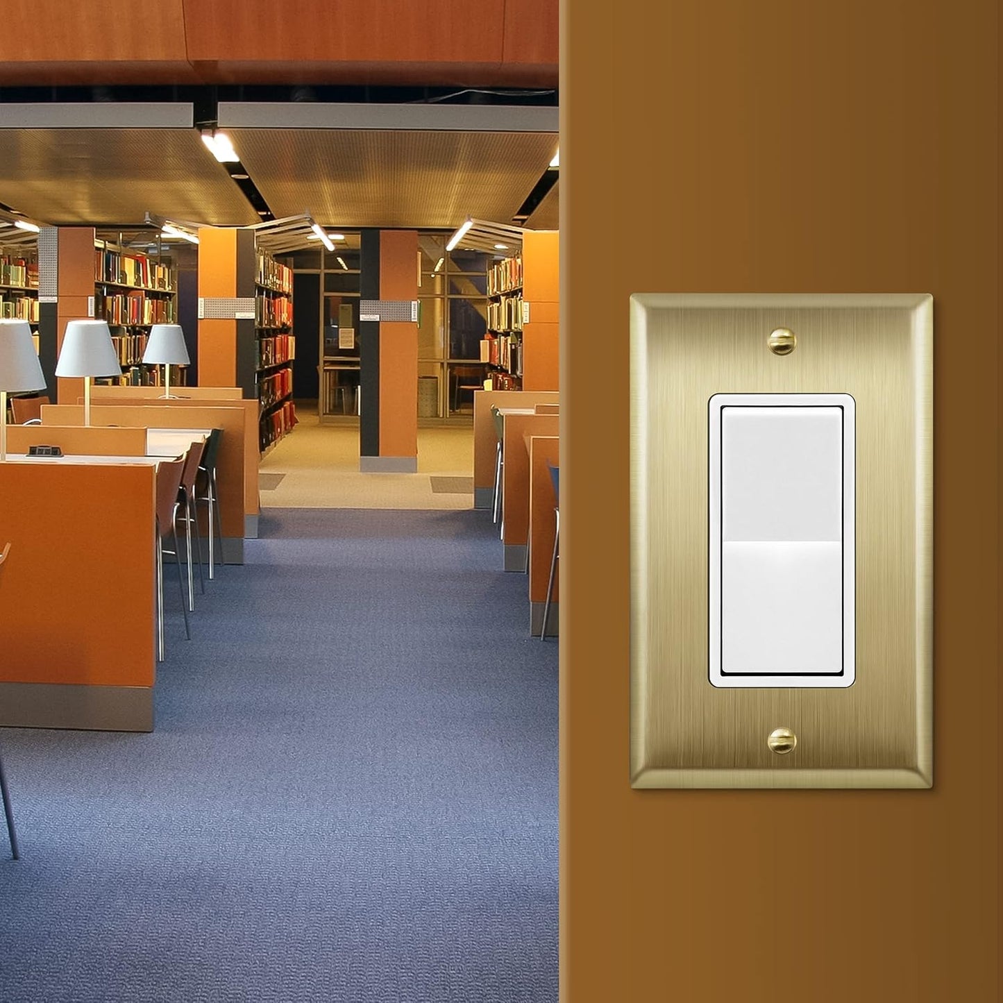 ENERLITES Decorator Switch or Outlet Metal Wall Plate, Stainless Steel 201, Corrosion Resistant, Size 1-Gang 4.50" x