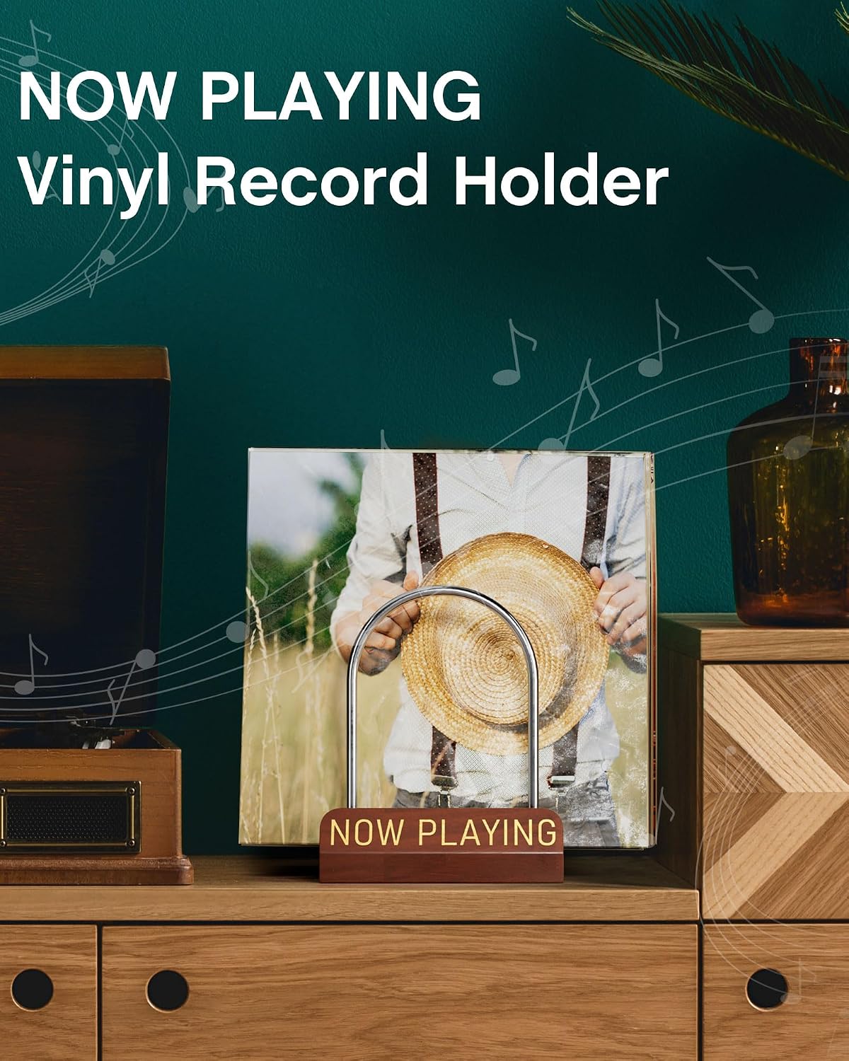 BS-VOG Now Playing Vinyl Record Holder Storage Fits 50 LPs, Gift Package | Display Your Now Playing Record, Assembles