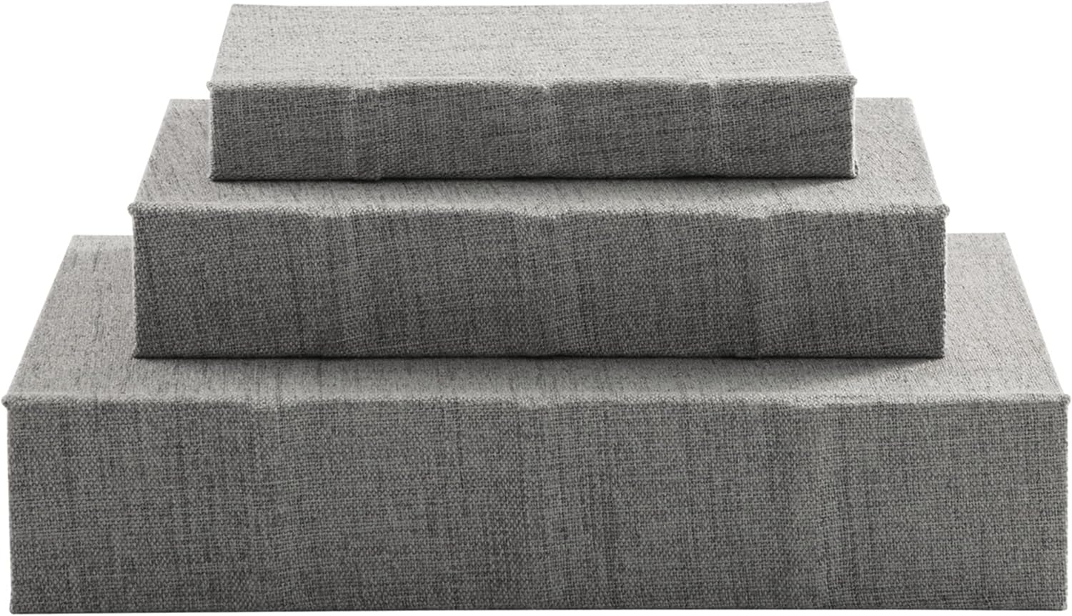 Jolina Vintage 3 Piece Faux Book Keepsake Storage Box Set / Gray