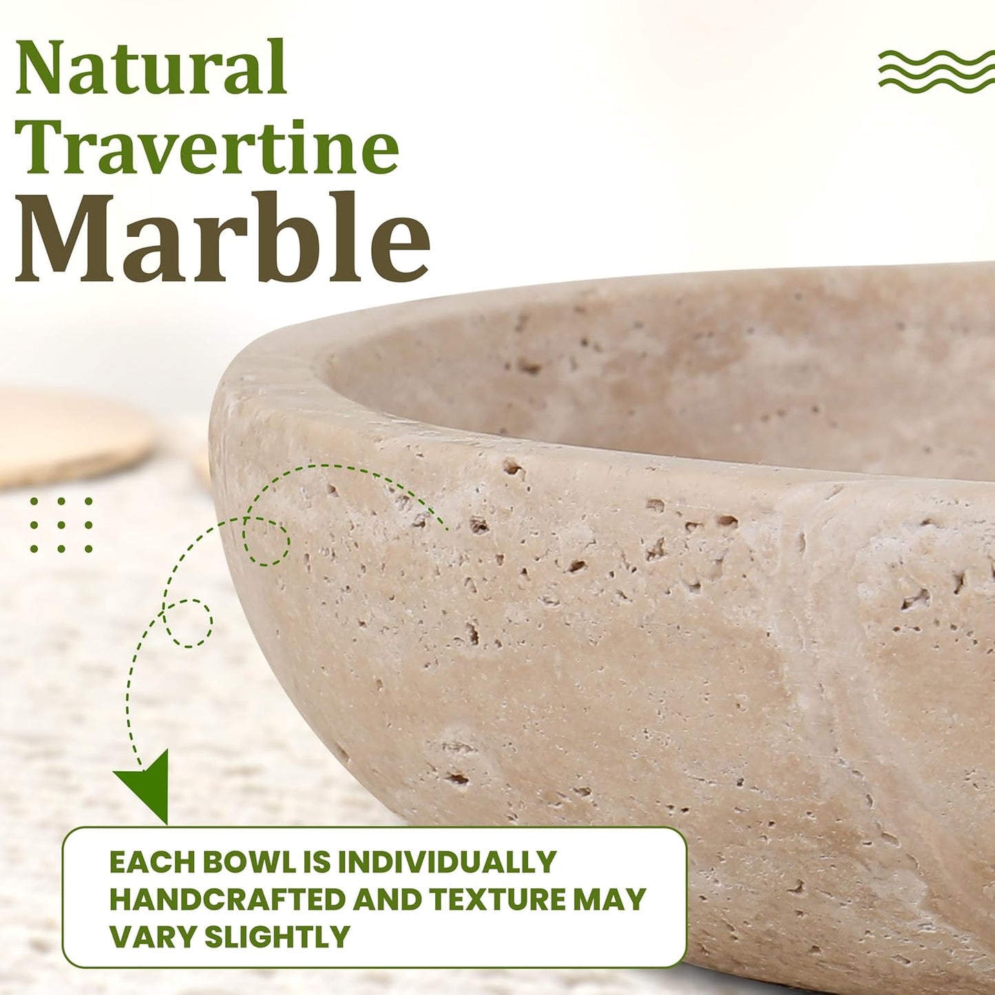 7.8" Diameter & 2" Height / Beige/natural - Travertine