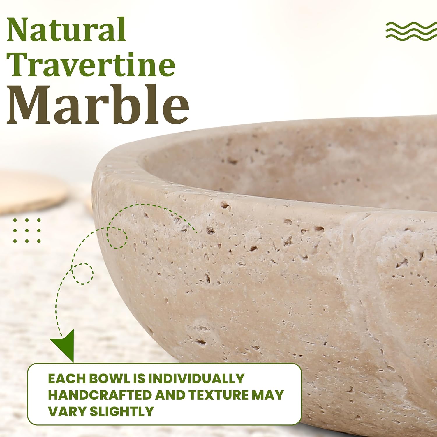 7.8" Diameter & 2" Height / Beige/natural - Travertine