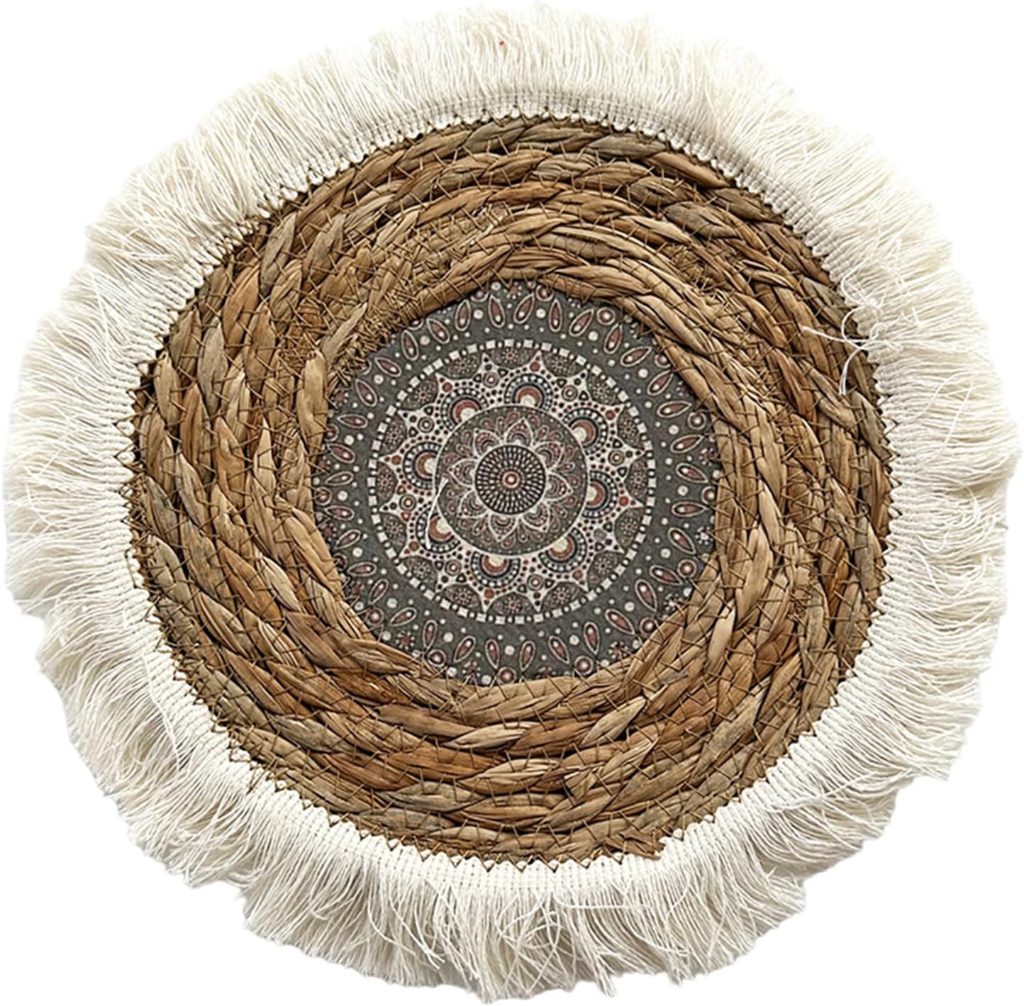 Grass Weave Wall Decorations Rattan Wall Decorations Handmade Round Grass Weaving Hangings Ornament