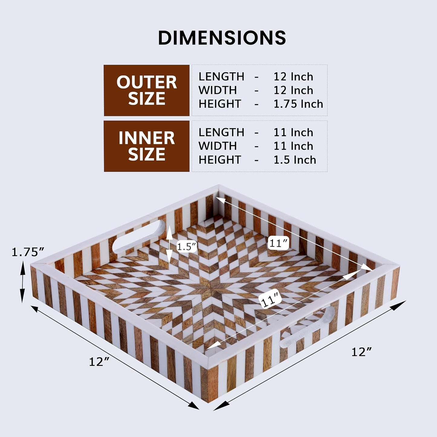 Inspired Decorative Tray / 12 x 12 / Vida
