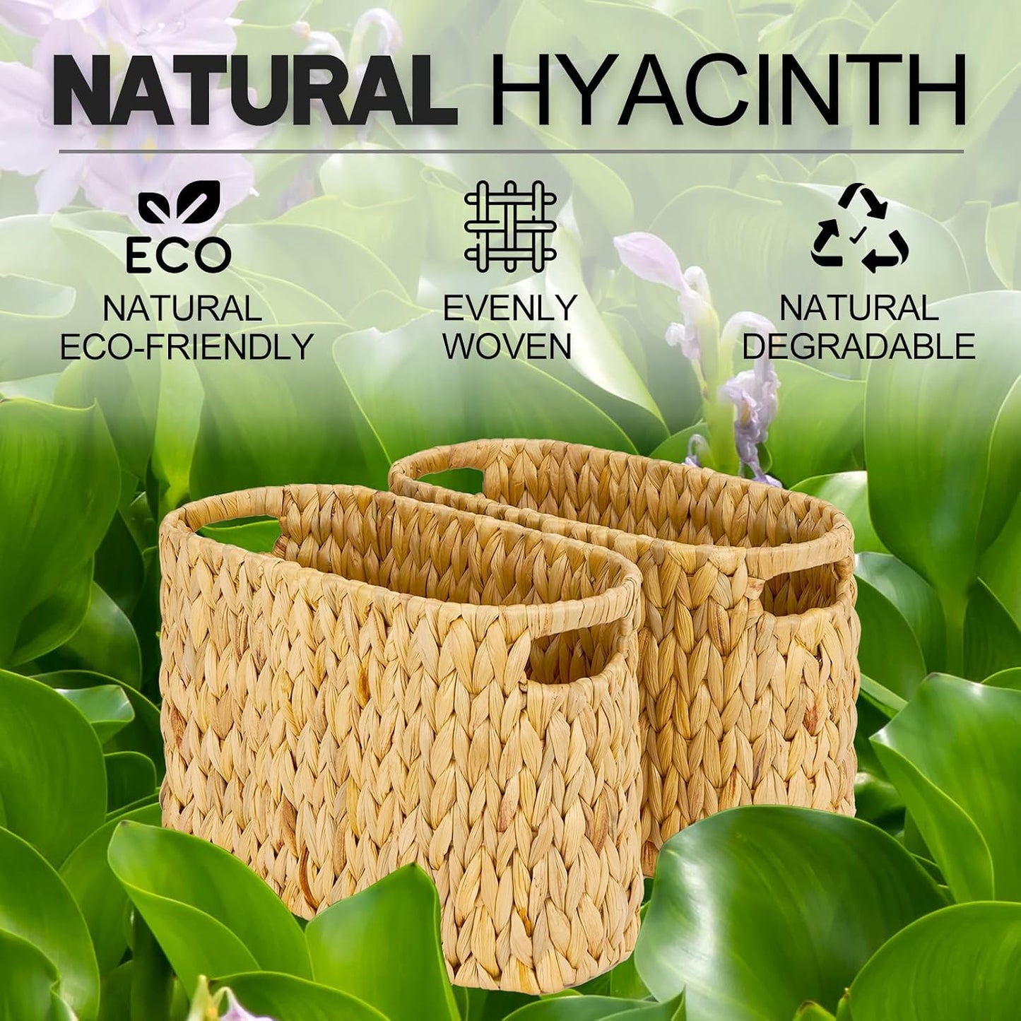 Water Hyacinth Wicker Storage Holder Toilet Paper / Natural / for 6 Rolls