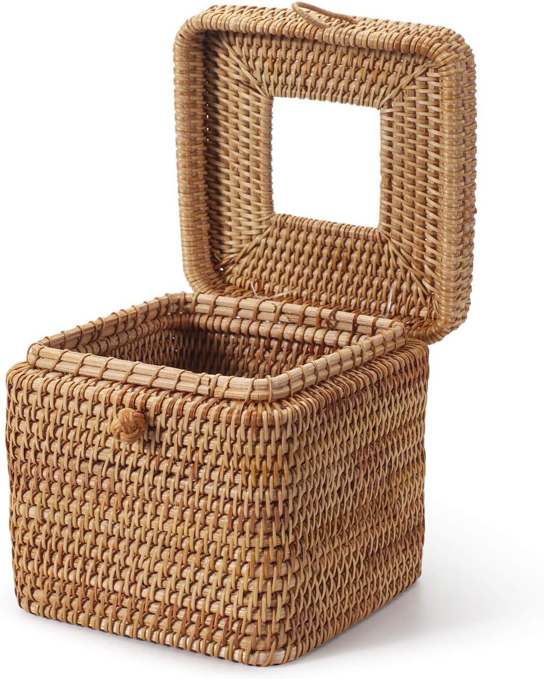 Rattan Square Tissue Box Cover / Natural / 5.7 x 5.7 x 5