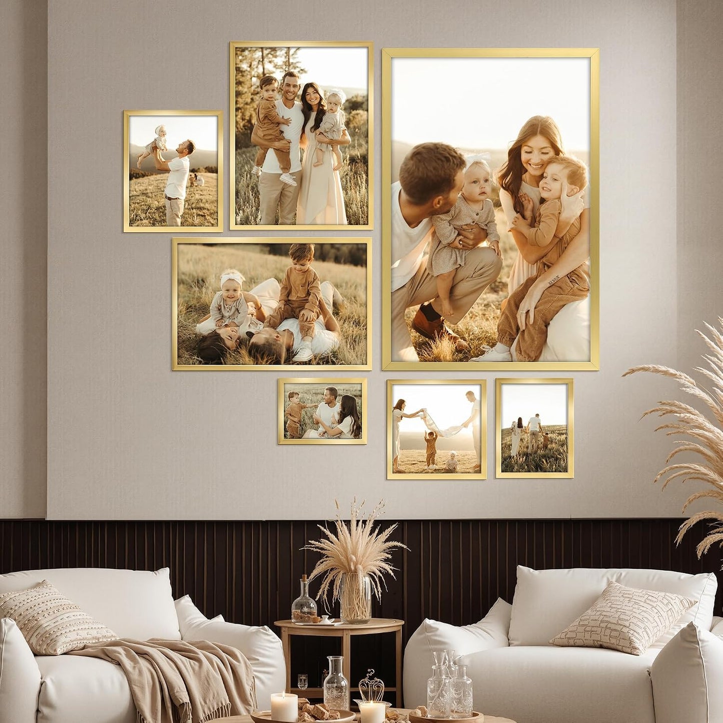 Giftgarden 16x24 Picture Frame Gold, Textured Metal Poster Frame 24x16 for Wall Display, Single