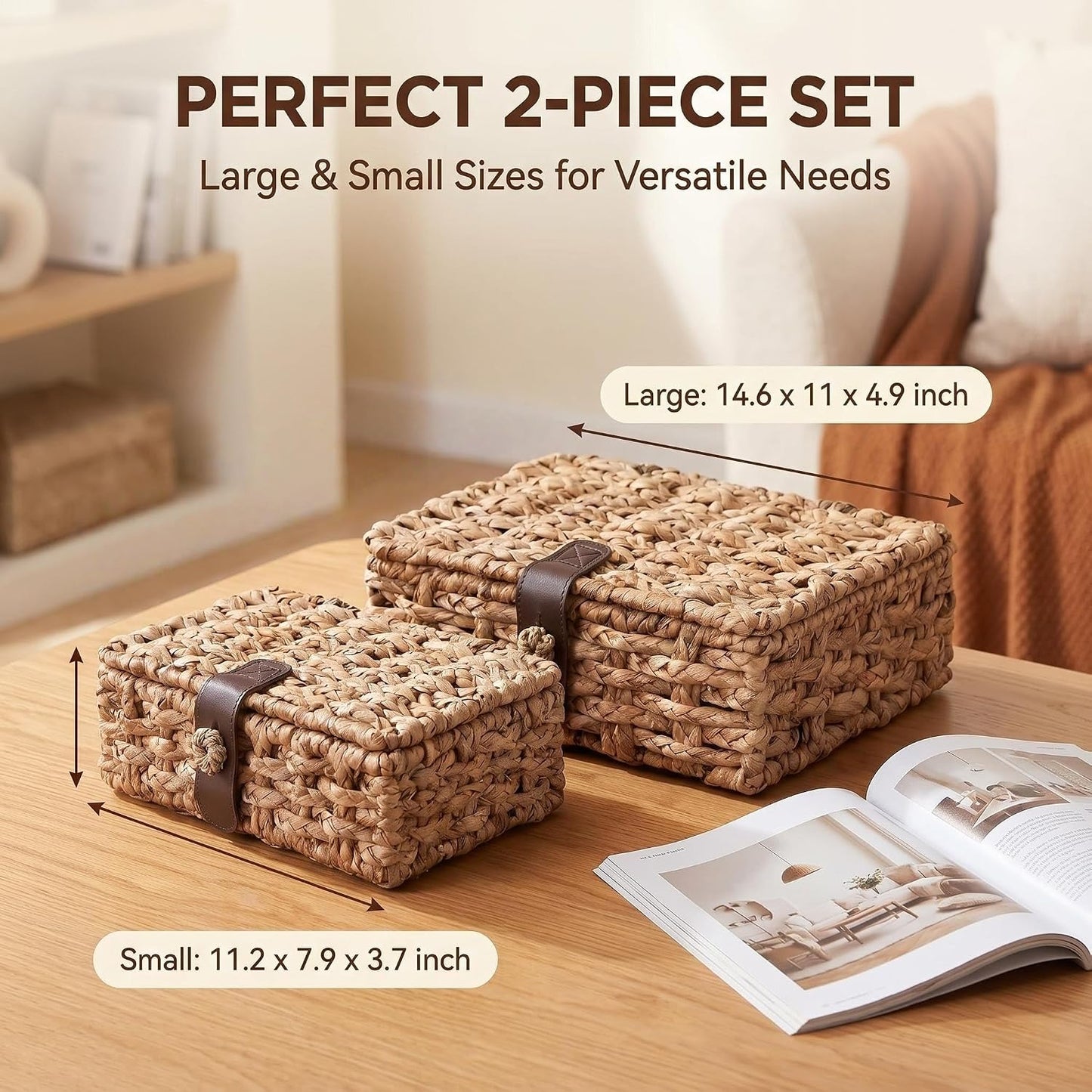 Wicker Storage Basket / Set of 2