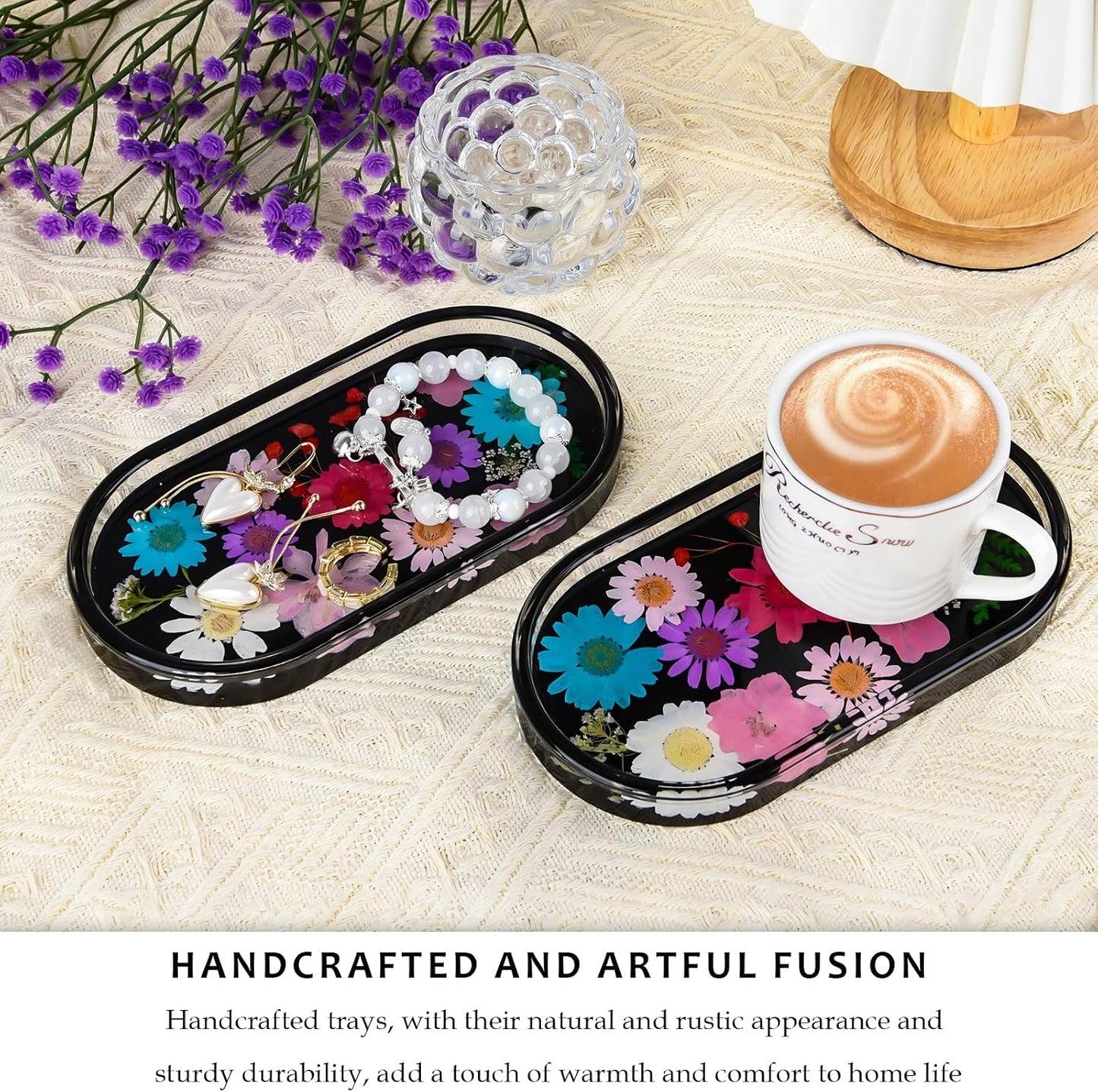 Jewelry Ring Trinket Dish ：Gift for Bride Wedding Engagement Mother Best Friend / Black / Set of 2