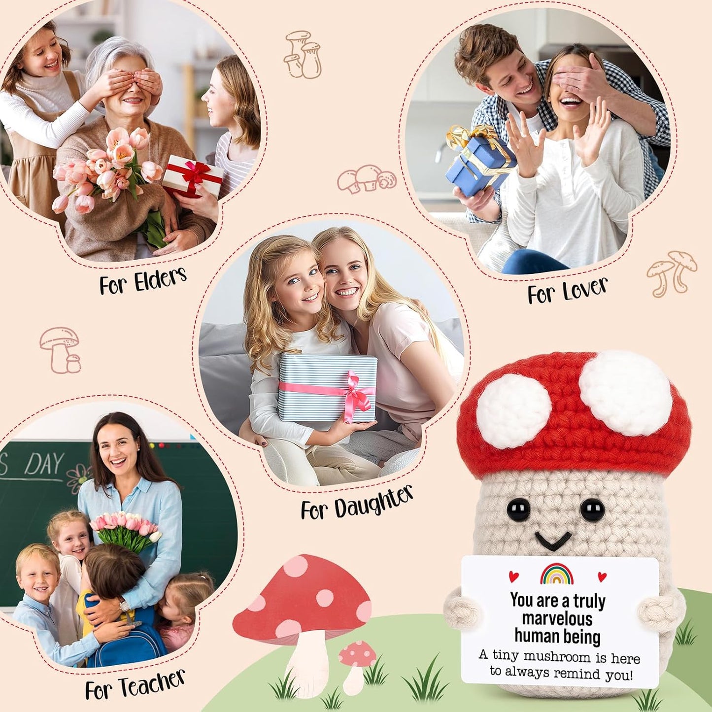Positive Mushroom Decor Gift for Women Men / Truly Marvelous