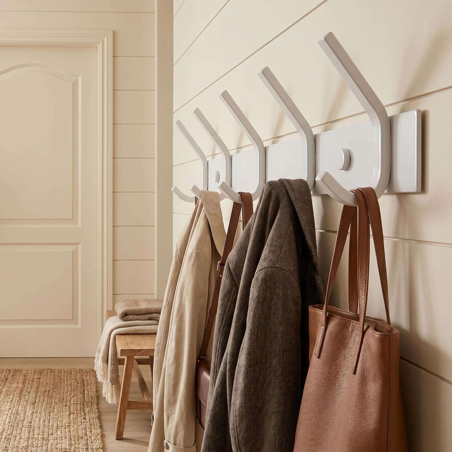 WEBI Coat Rack Wall Mounted,Coat Hooks Wall Mount,Wall Coat Hanger,5 Hooks for Hanging