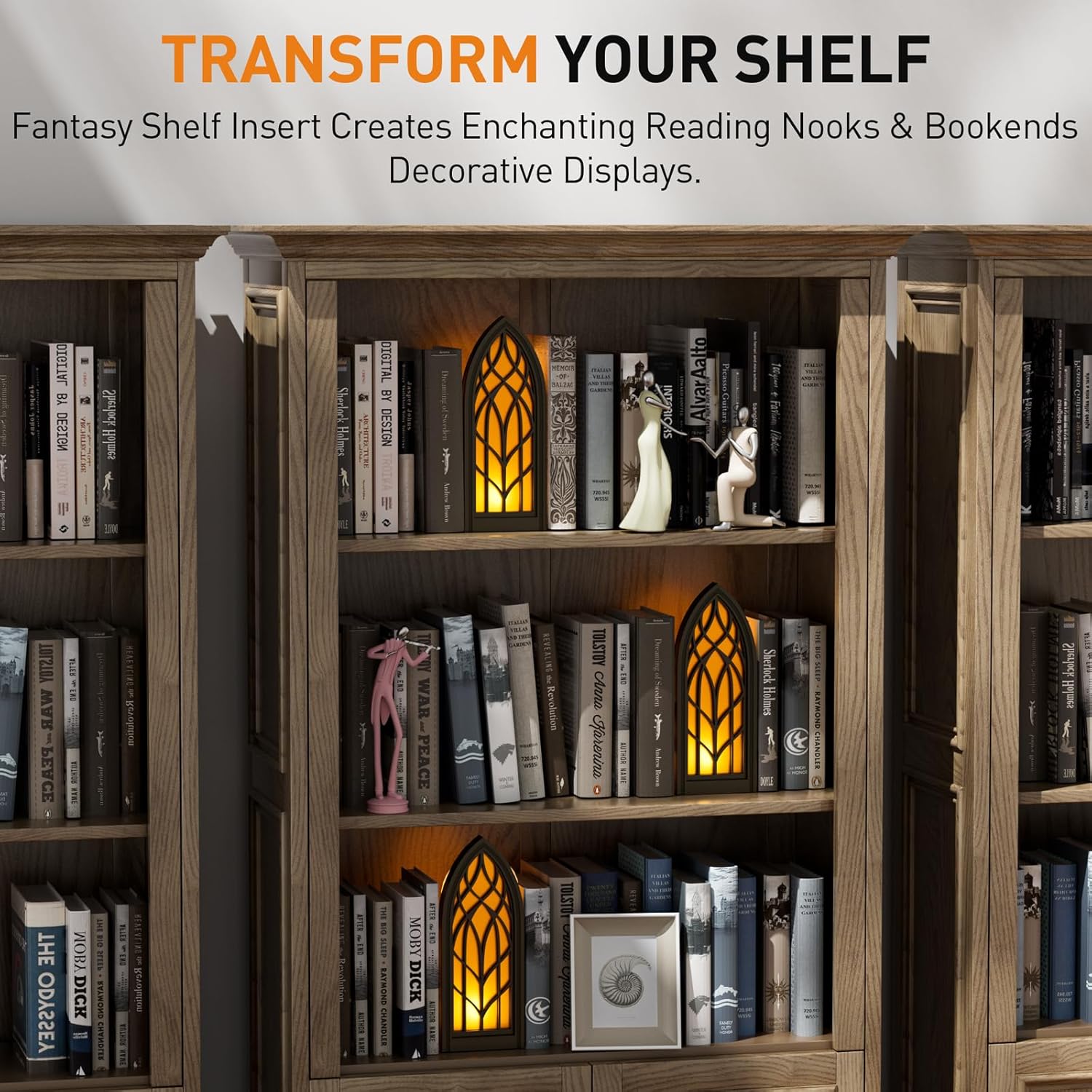 Solid Wood Fantasy Book Nook Shelf Insert