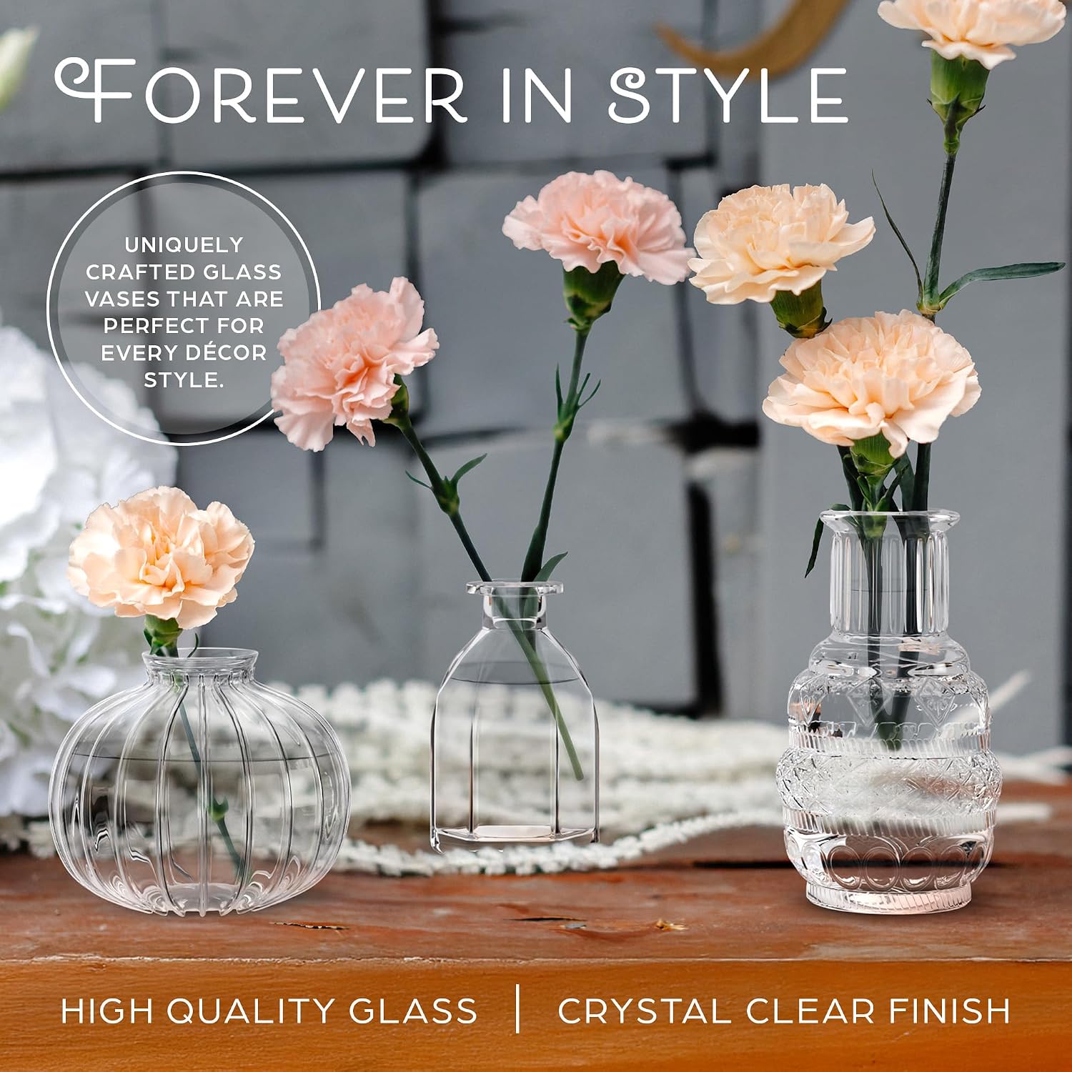 Glass Bud Vases in Bulk / Set of 10