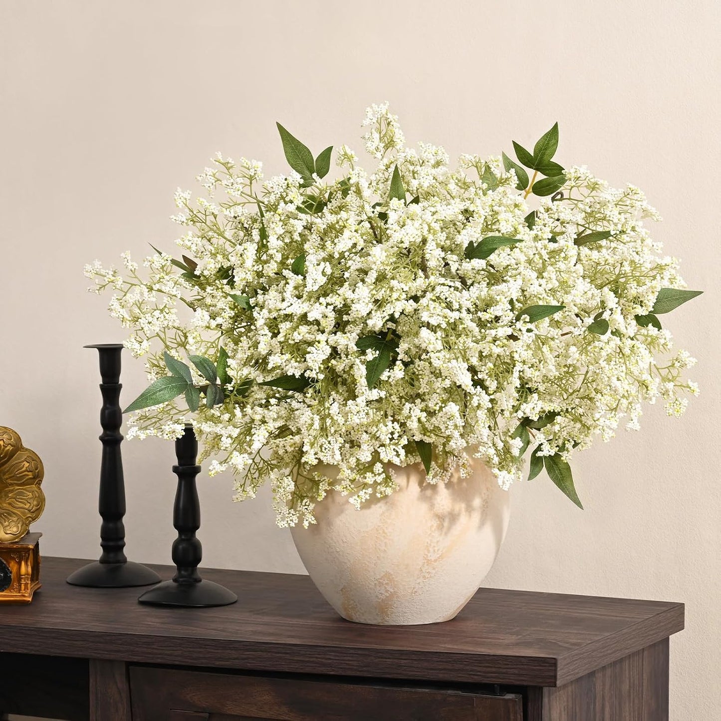 Faux Berry Stems for Vase / White / 43in / Set of 3