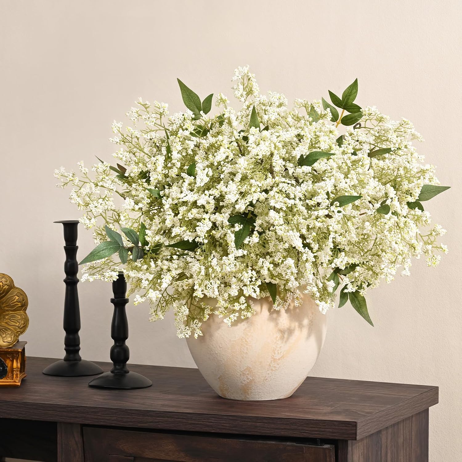 Faux Berry Stems for Vase / White / 43in / Set of 3