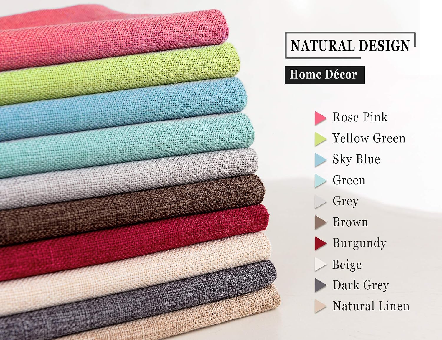 Linen Throw Pillow Covers Square Solid Farmhouse Burlap Cushion / 18 x 18 / Natural Linen / Set of 2