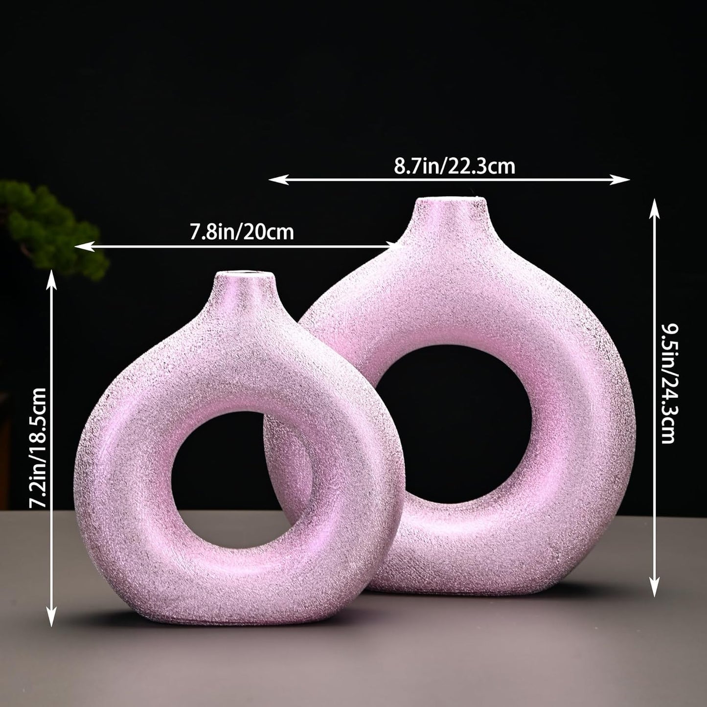 Modern Vase / Modern Donut-Shaped Decorative Vases / Purple-gold / Extra Large + Large