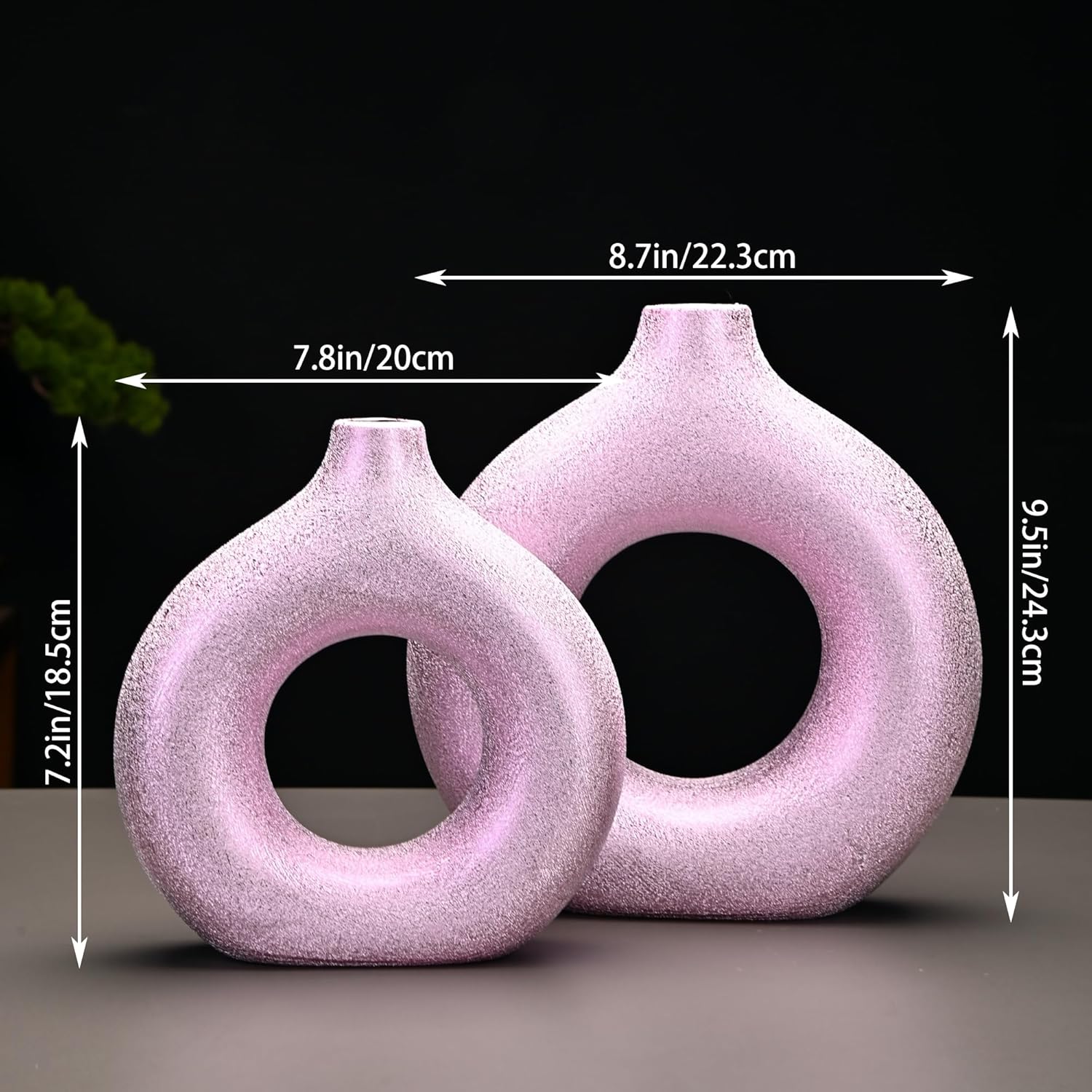 Modern Vase / Modern Donut-Shaped Decorative Vases / Purple-gold / Extra Large + Large