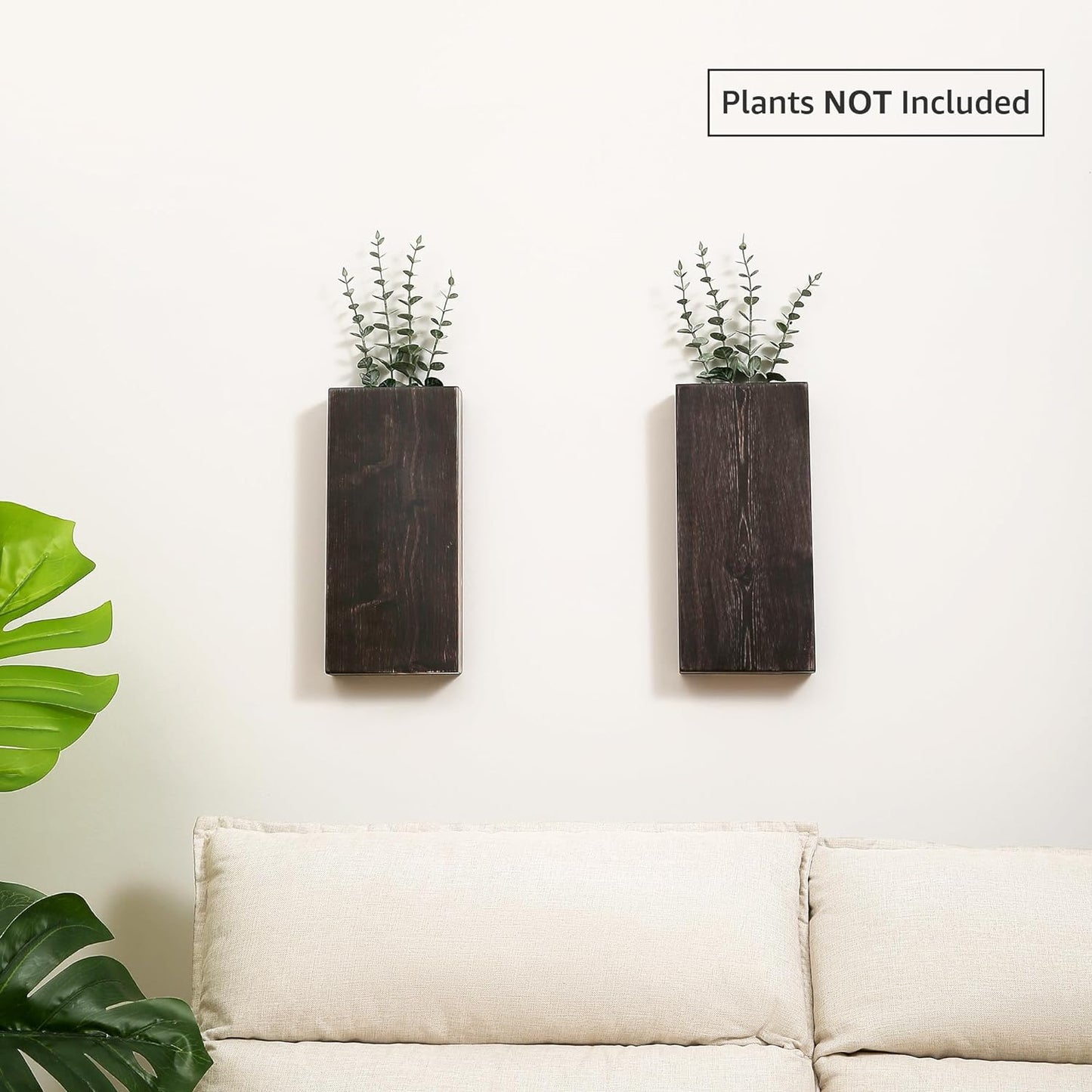 Wood Wall Planter / Expresso / Set of 2