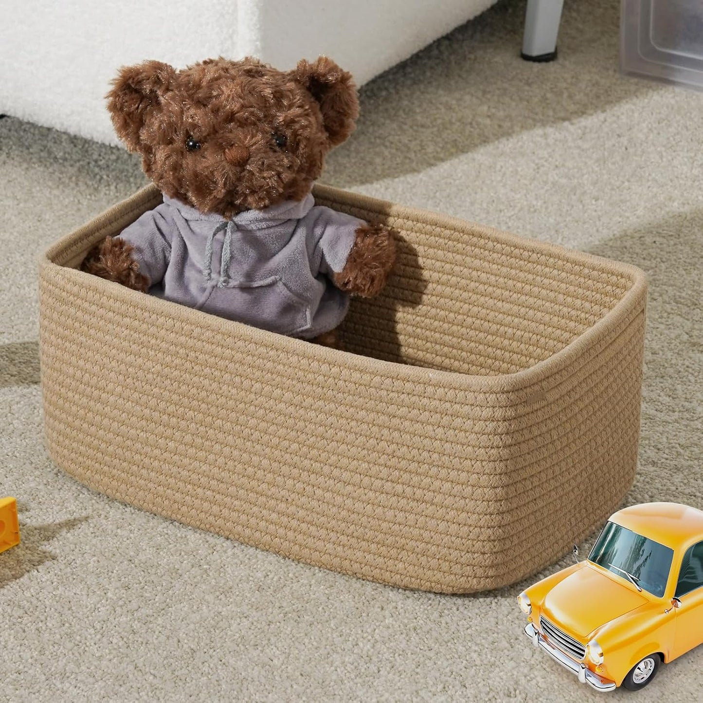Woven Shelf Toy Basket / 11.8"lx7.8"wx5.1"h / Brown / Set of 3