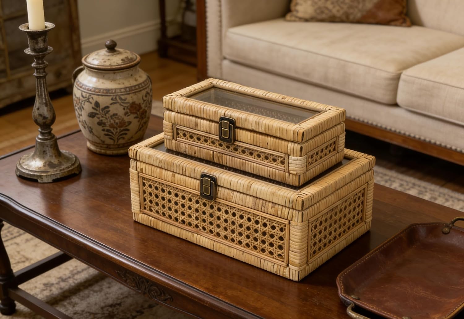 Wicker for Decor / 12.2"L x 7"W x 5.1"H / Set of 2