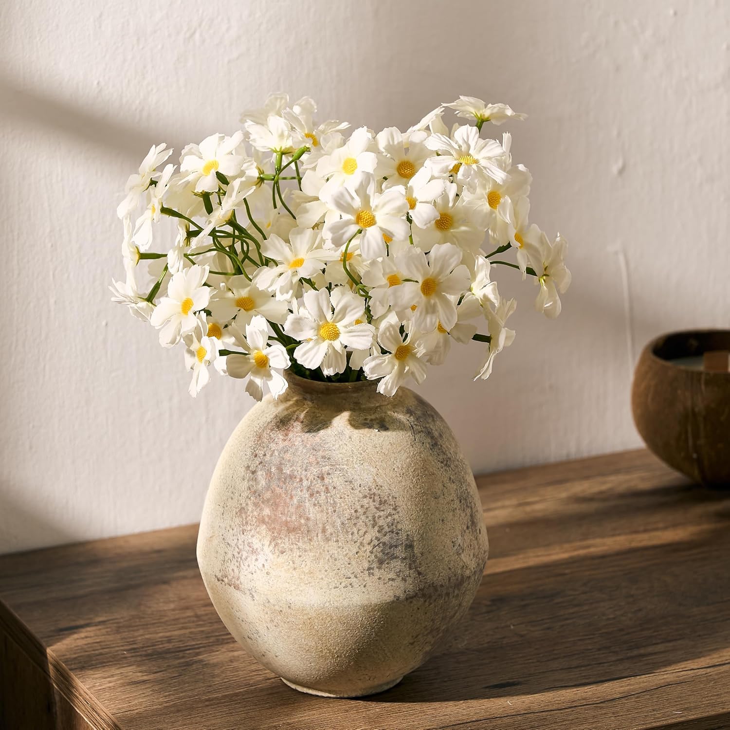 Ceramic Flower Vase / Natural Brown- 6.22 / 6.22 Inch