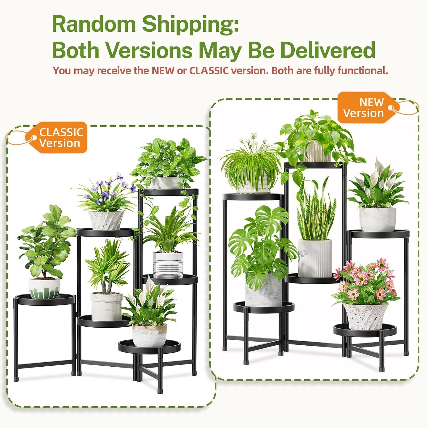 iDavosic.ly 6 Tier Large Plant Stand Indoor Outdoor, 10 In Wide Tray, Black | Tiered Metal Corner Heavy Duty Multiple