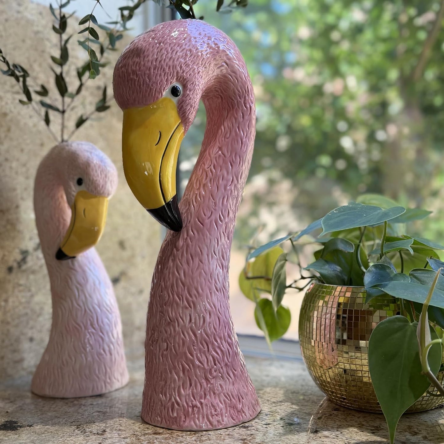 Ceramic Flamingo Vase Large / Pink