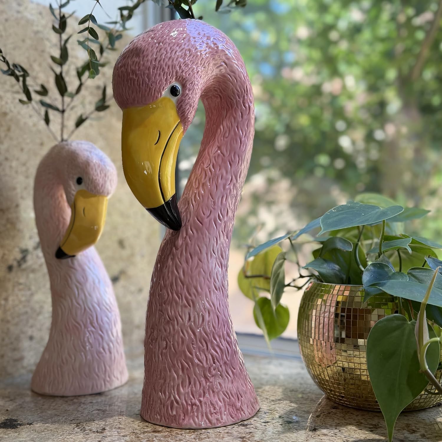 Ceramic Flamingo Vase Large / Pink