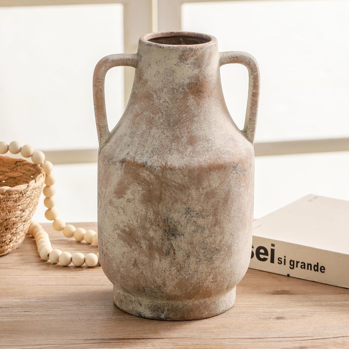 Ceramic Flower Vase / 11"h-terracotta / 11 Inch