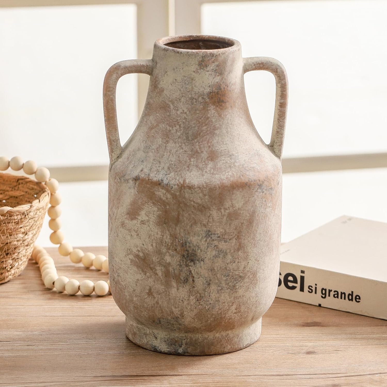 Ceramic Flower Vase / 11"h-terracotta / 11 Inch