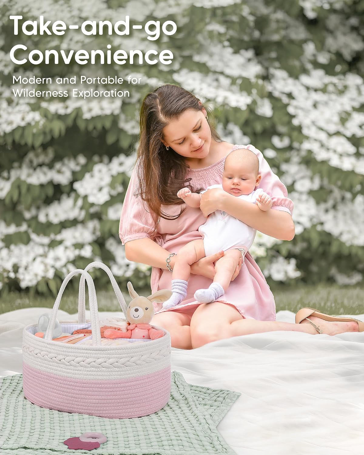 Portable Baby Basket / Large / Pink
