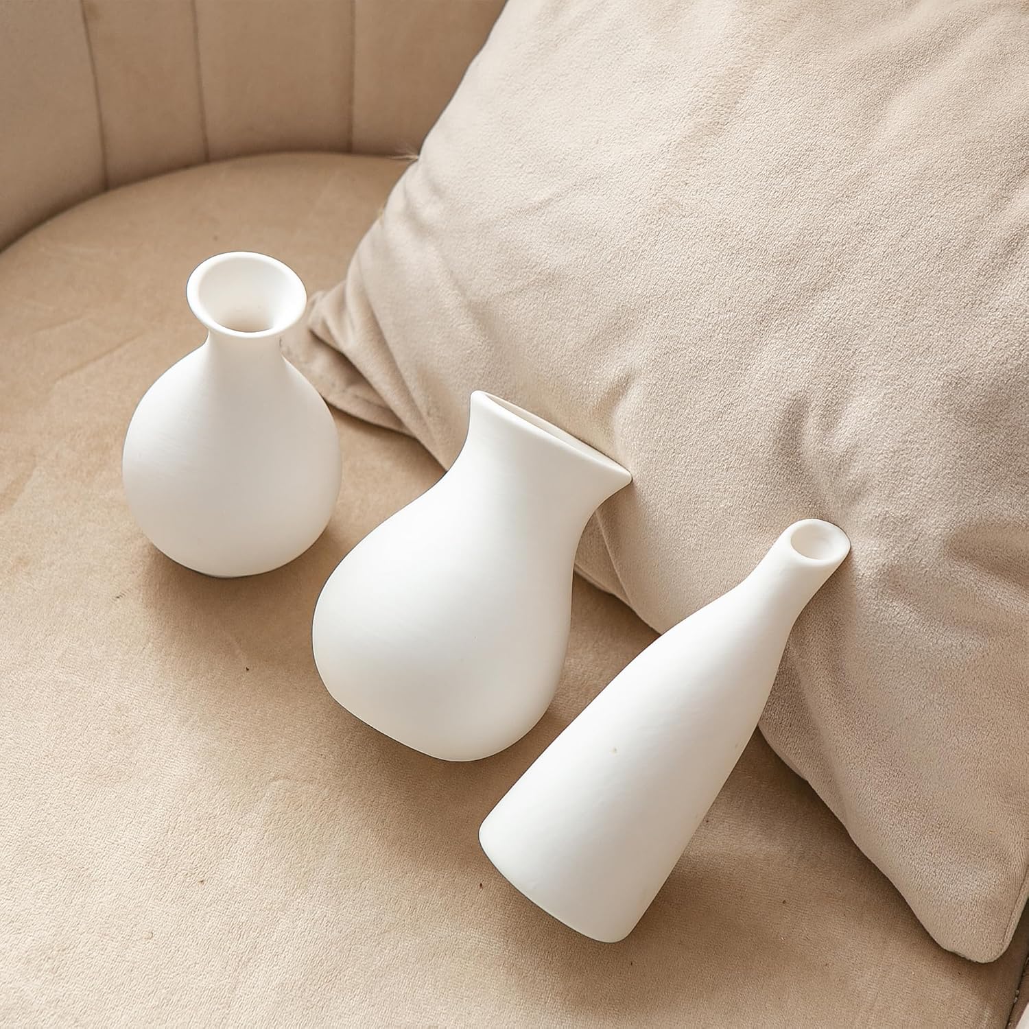 Small Ceramic Vase / White / Set of 11