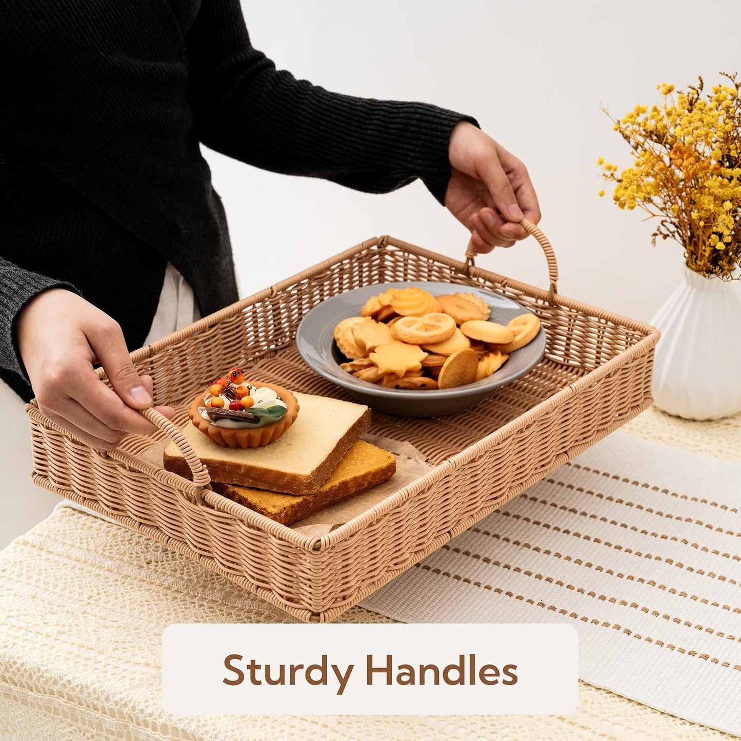 Wicker Serving Trays / Nude Color