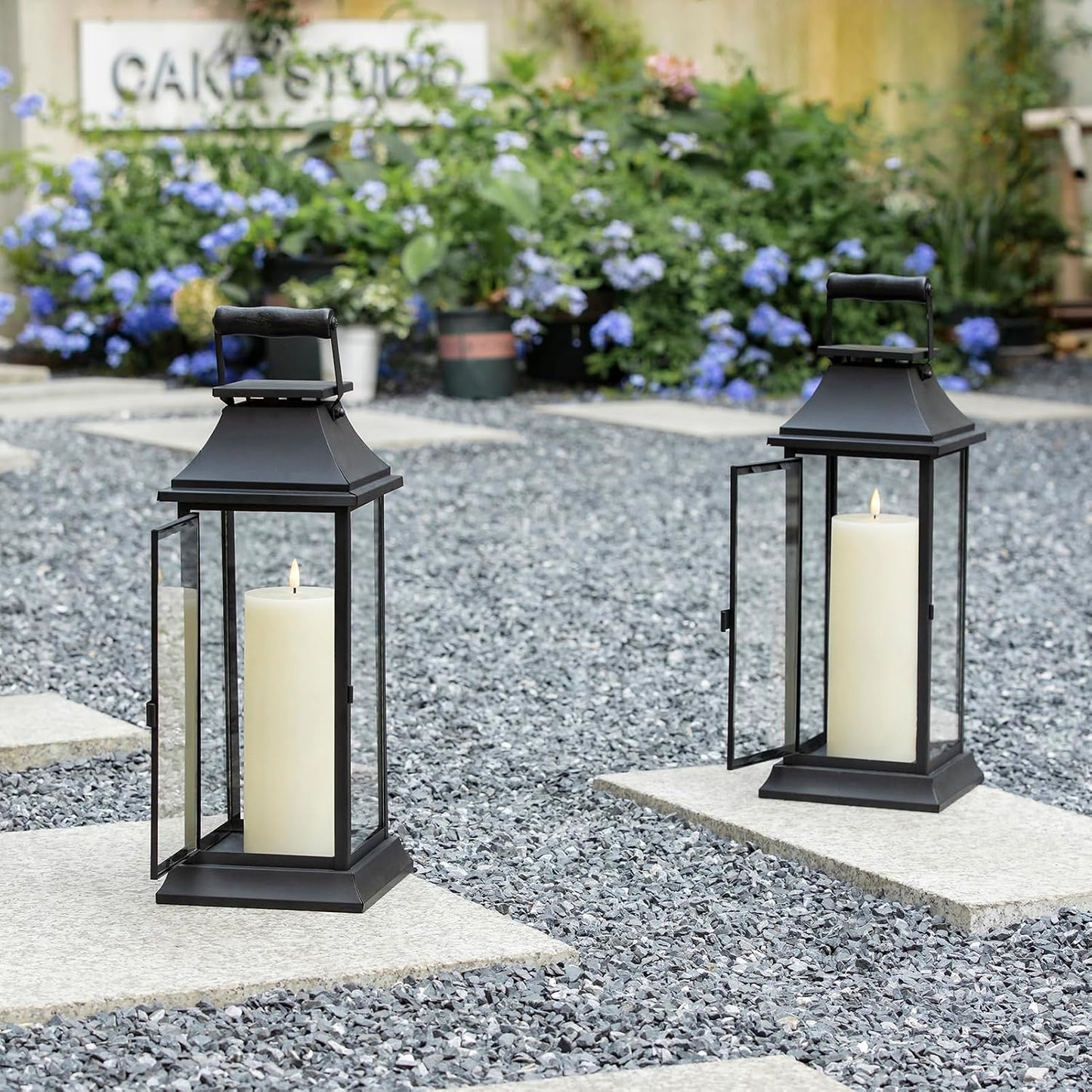 volnyus Flameless Candles Set of 2 (3x9 inch) Flickering LED Wax Candles Battery Operated with Remote Control Timers