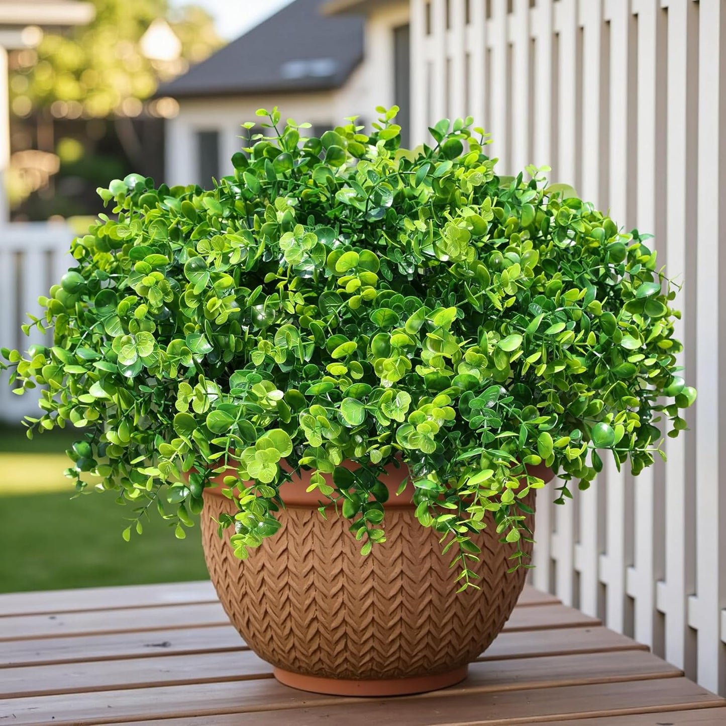 Artificial Plants / 12 Bundles Faux Eucalyptus Leaves Stems Bulk / Green Eucalyptus