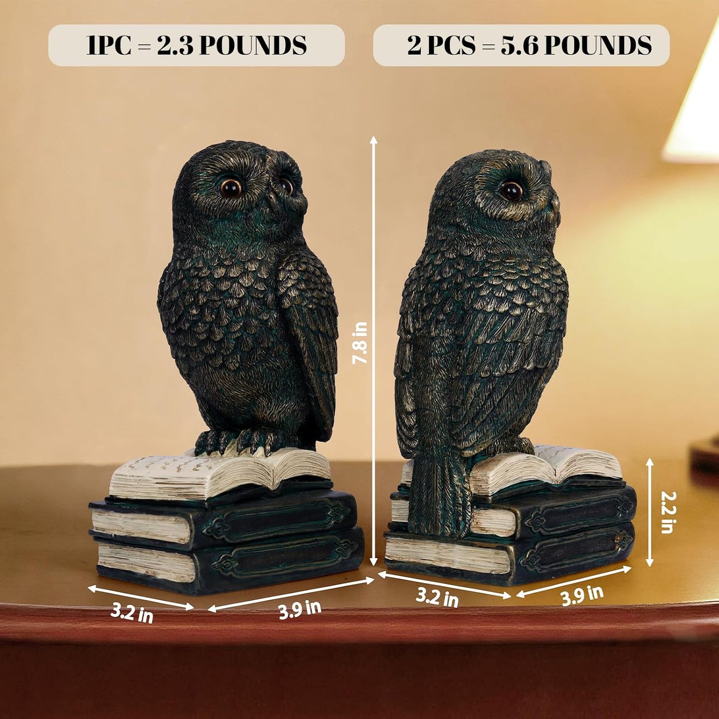 Decorative Bookends / Owl Home Decor Bookends for Heavy Books / Bronze