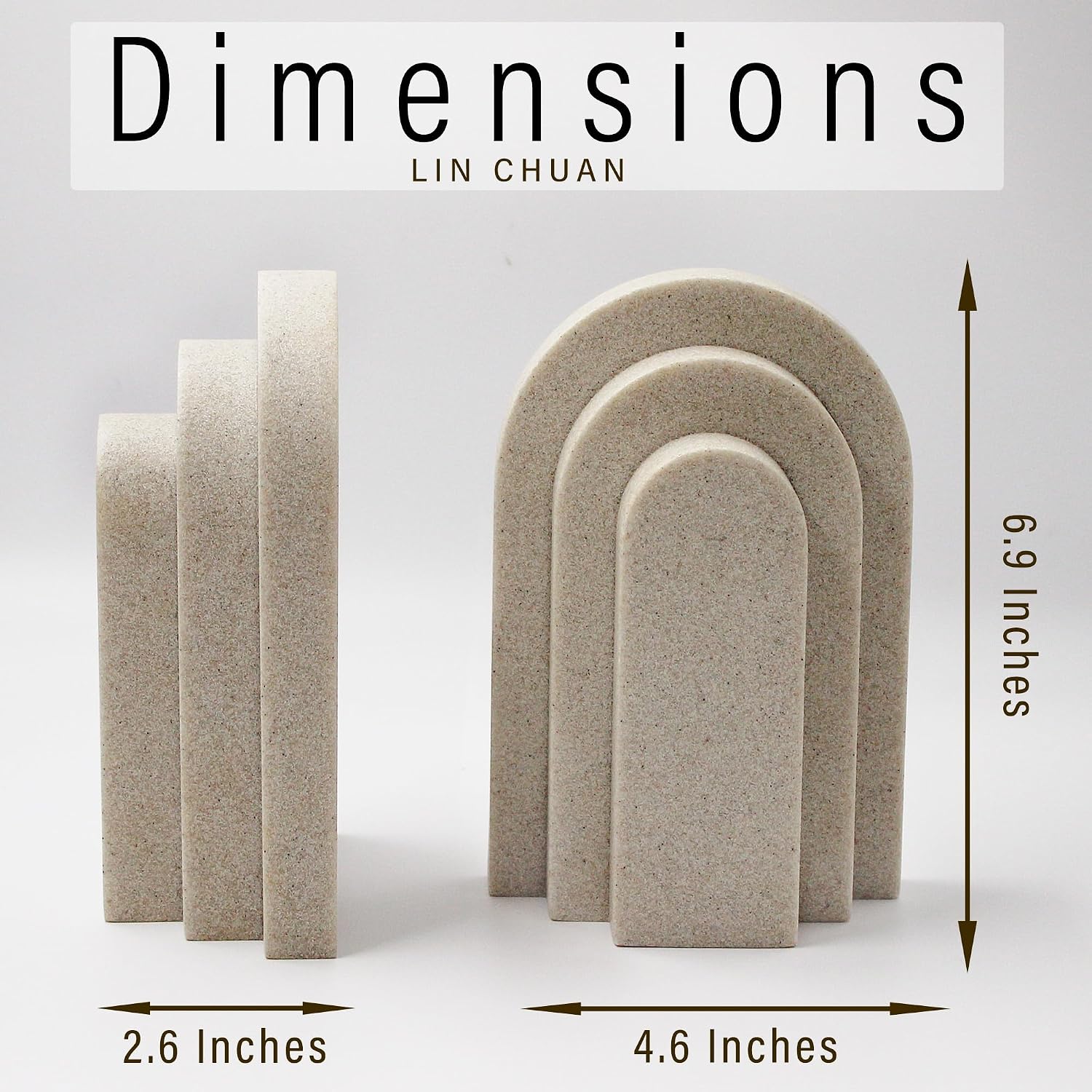 Decorative Modern Bookends / Beige
