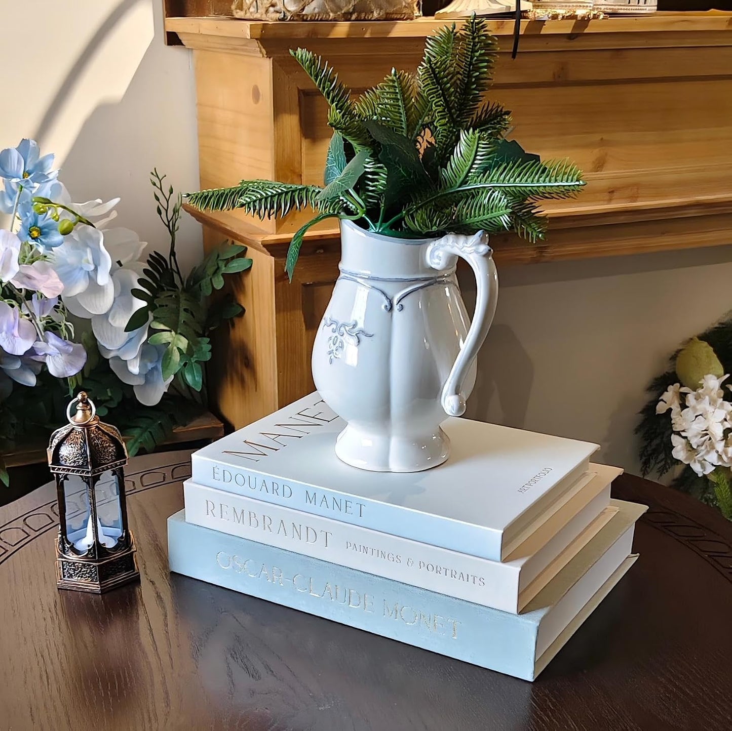 Fake Faux Books / Linen Sage-beige-white / Set of 3