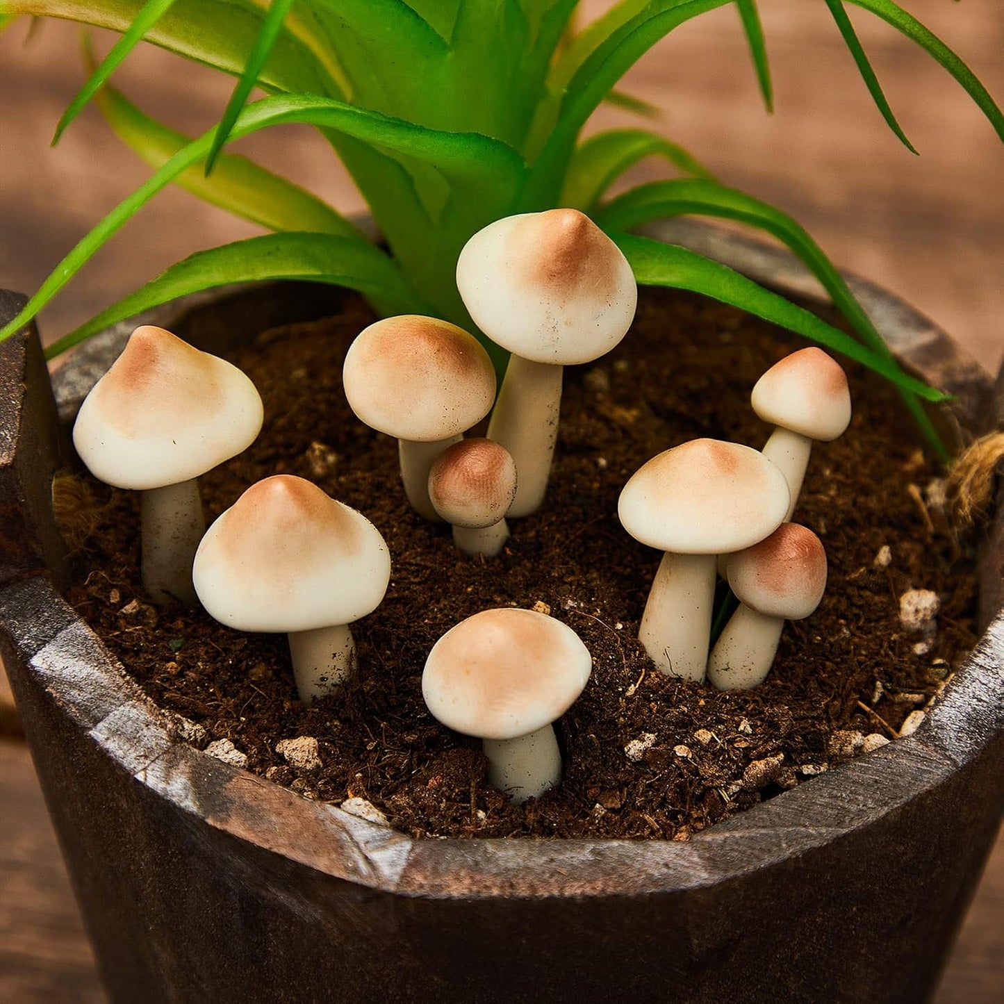 Luminous Mushroom Miniature Garden Mushrooms Outdoor Decor Waterproof Glow in The Dark / Set of 10