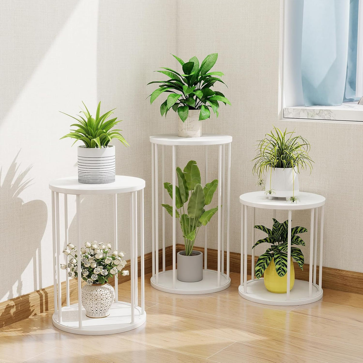 Plant Stand Indoor,small plant stool,Flower Pot Corner stand holder,Mid Century Heavy Duty Metal Tall Home Decor,Modern