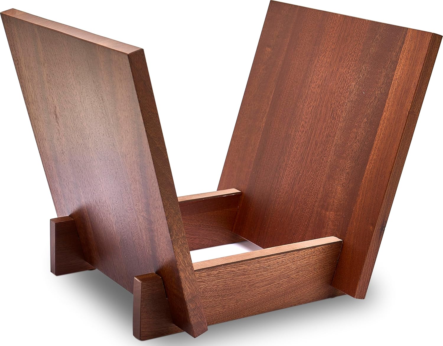 Honygebia Sapele Wood Vinyl Record Holder, V-Shaped Rack for 40 Premium LPs | Solid Sapele Wood Record Album Holder