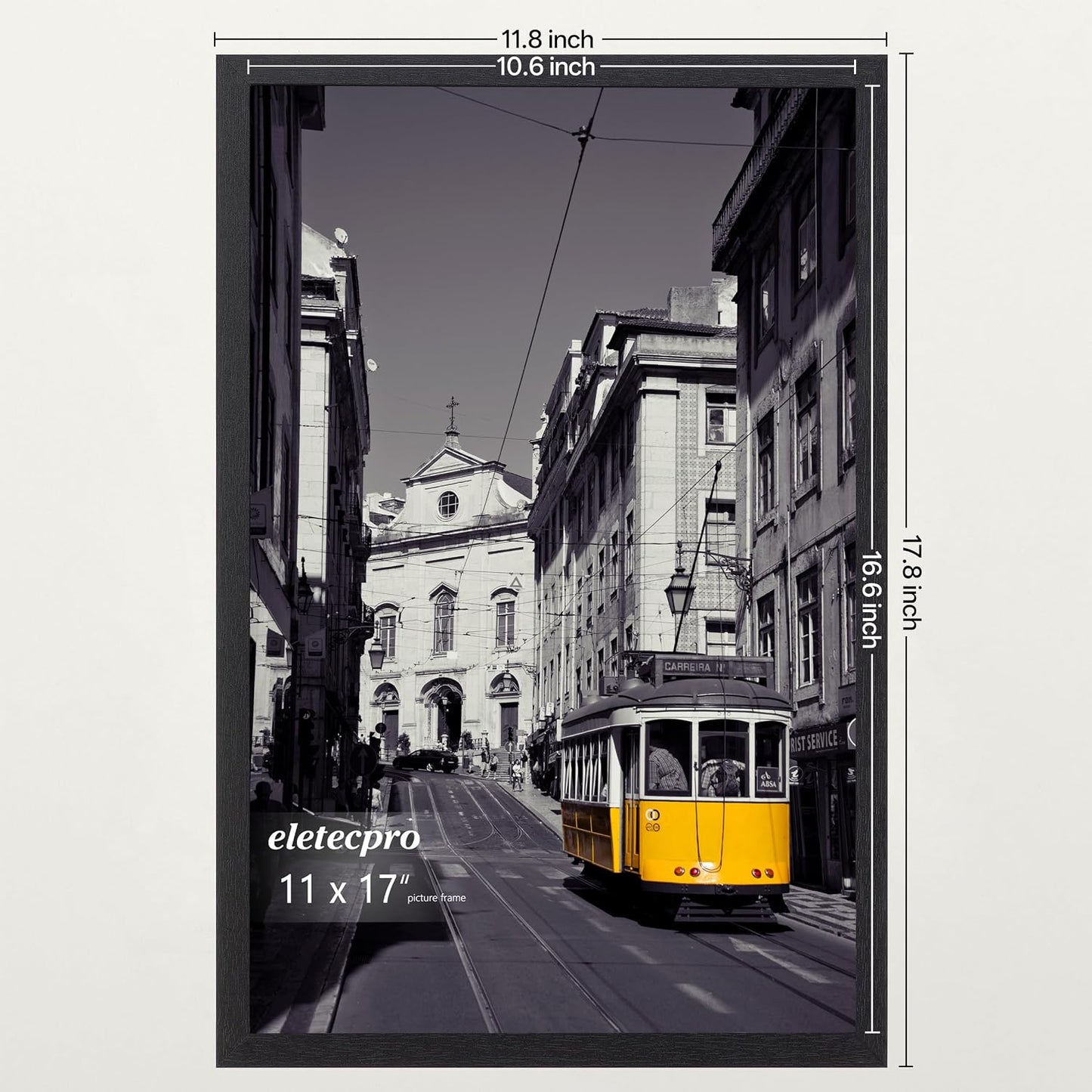 eletecpro 11x17 Picture Frames, Acrylic Cover, Black, Set of 5 | Display Photo 11x17 Photo, Horizontal or Vertical